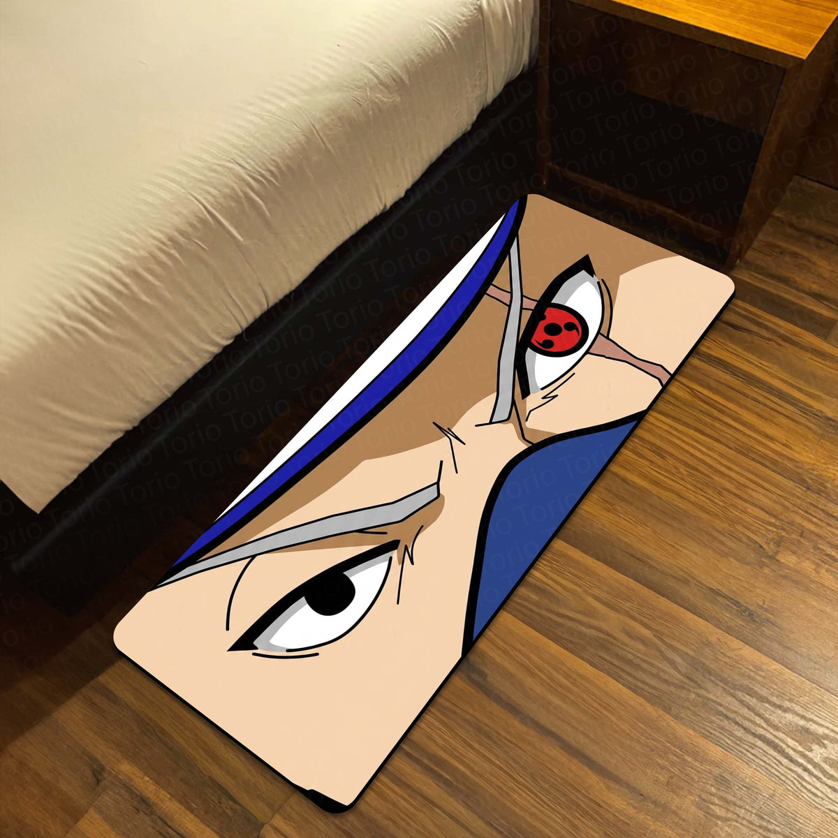 Kakashi Hatake Sharingan Eye Anime Floor Mat | Anti-Slip Printed Flat Rug for Bedroom, Gaming Room & Anime Decor | TORIO