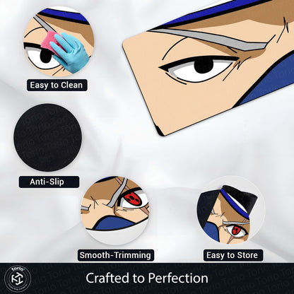 Kakashi Hatake Sharingan Eye Anime Floor Mat | Anti-Slip Printed Flat Rug for Bedroom, Gaming Room & Anime Decor | TORIO