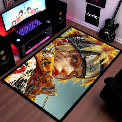 Naruto Uzumaki Sage Mode Area Flat Rug | Naruto Anime Area Flat Rug | Premium Anime Gaming Room Decor Flat Rug