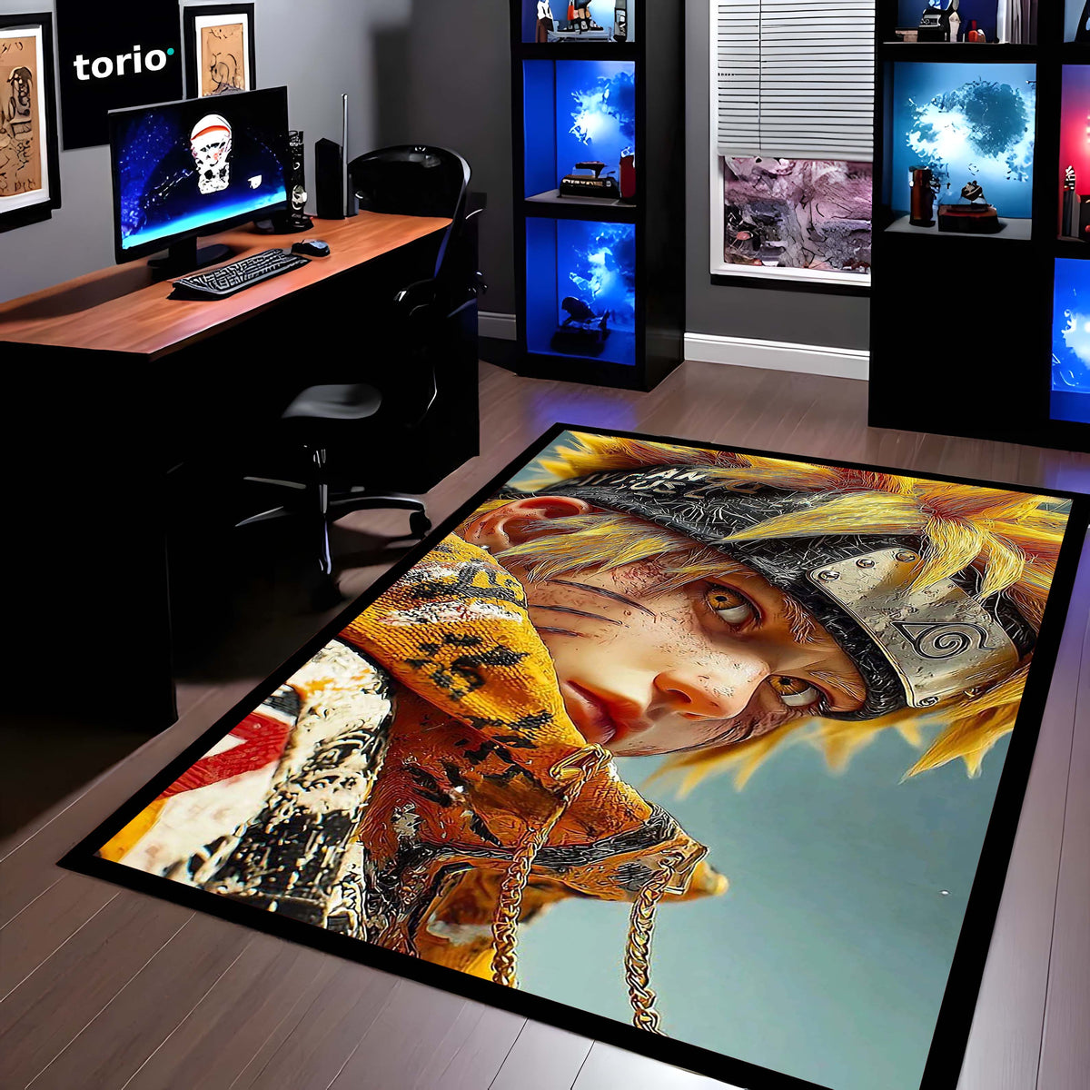 Naruto Uzumaki Sage Mode Area Flat Rug | Naruto Anime Area Flat Rug | Premium Anime Gaming Room Decor Flat Rug