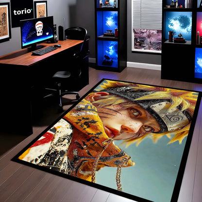 Naruto Uzumaki Sage Mode Area Flat Rug | Naruto Anime Area Flat Rug | Premium Anime Gaming Room Decor Flat Rug