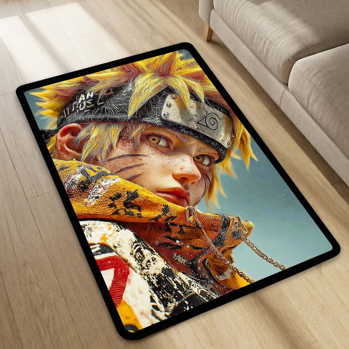 Naruto Uzumaki Sage Mode Area Flat Rug | Naruto Anime Area Flat Rug | Premium Anime Gaming Room Decor Flat Rug