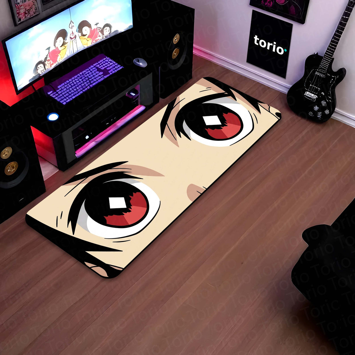 Spy × Family Anya Eyes Floor Mat | Anime Cute Eye Art Flat Rug | Anti-Slip 3mm Absorbent Floor Mat for Bedroom, Gaming Room, Bathroom & Otaku Decor
