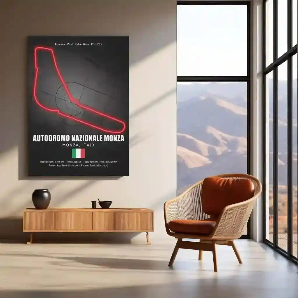 LED | 🇮🇹 Monza Circuit Neon LED Metal Poster – Glowing Temple of Speed Wall Art (Italy F1 Track) - TURTLEWINGS