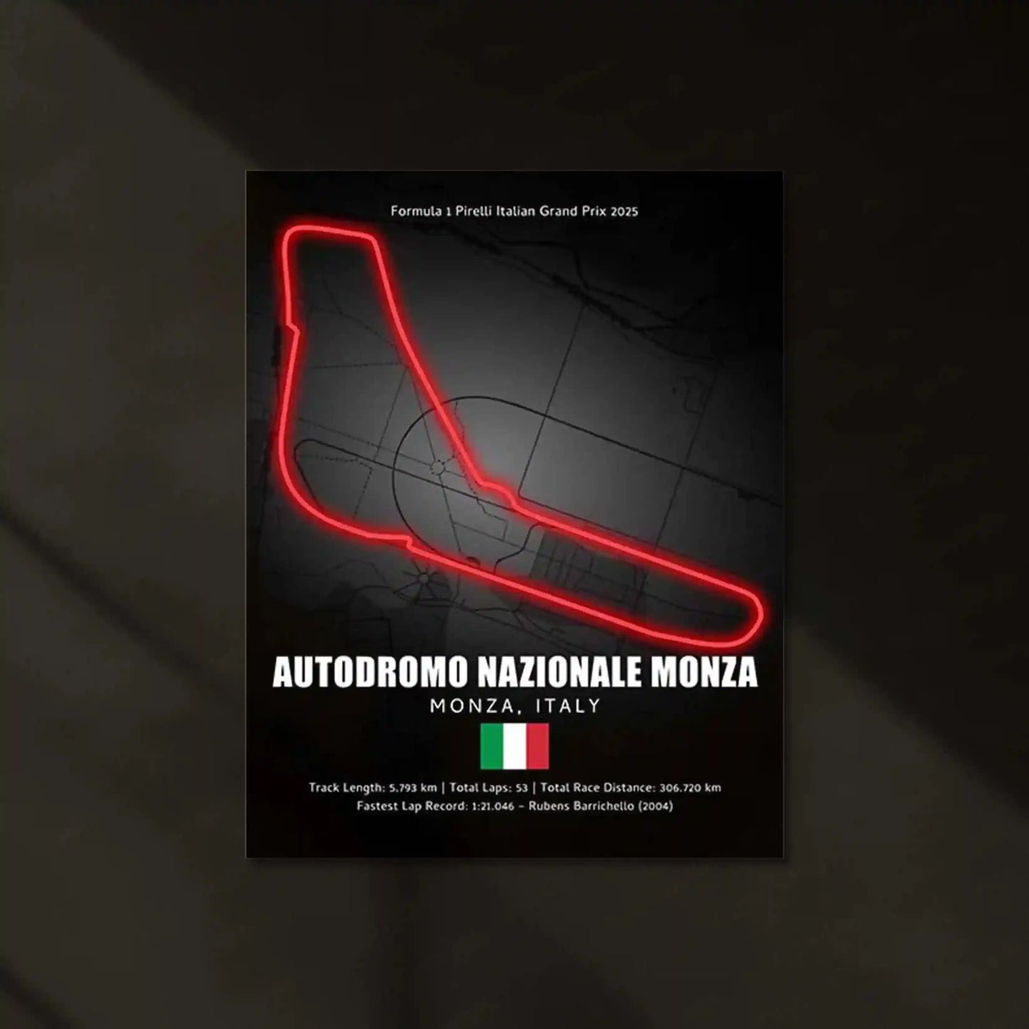 LED | 🇮🇹 Monza Circuit Neon LED Metal Poster – Glowing Temple of Speed Wall Art (Italy F1 Track) - TURTLEWINGS