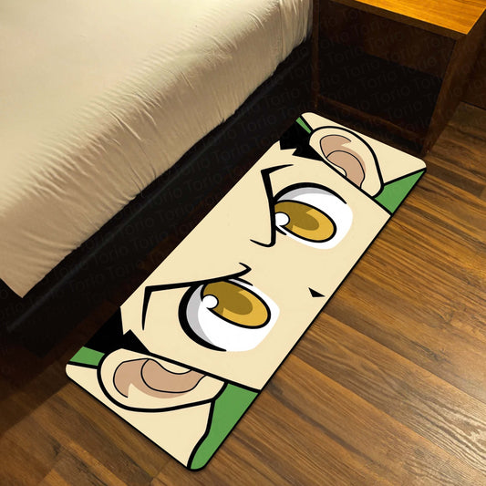 Hunter x Hunter Anime Eyes Floor Mat | Gon Freecss Inspired Golden Eye Art Flat Rug | Anti-Slip 3mm Absorbent Floor Mat for Bedroom, Gaming Room & Otaku Decor