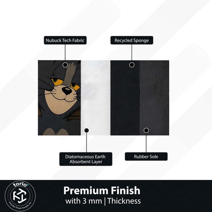 Tom Mugshot Area Flat Rug | Funny Tom & Jerry Cartoon Area Flat Rug | Premium Cartoon Gaming Room Decor Flat Rug