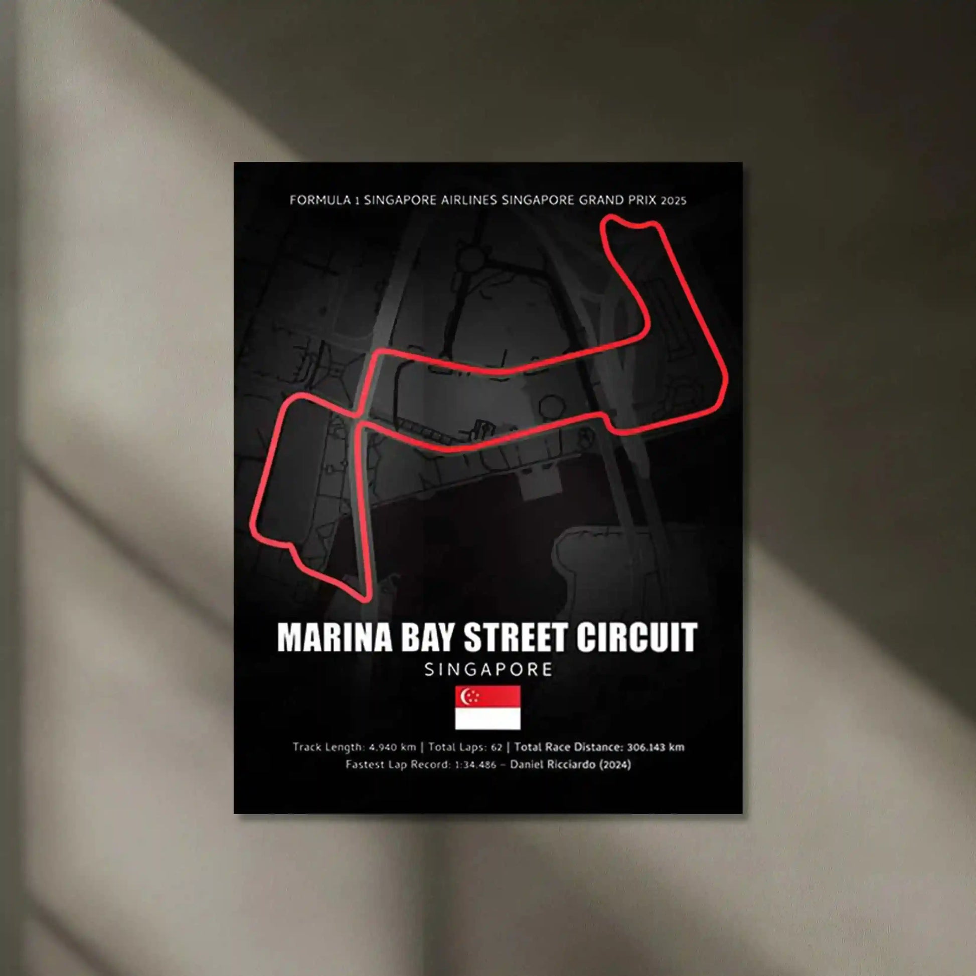 LED | 🌃 Marina Bay Street Circuit Neon LED Metal Poster – Singapore Night Race Glowing Wall Art - TURTLEWINGS