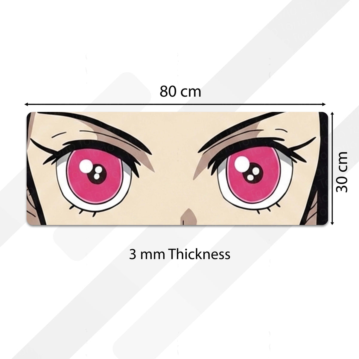 Anime Pink Eyes Floor Mat | Cute Kawaii Anime Eye Art Flat Rug | Anti-Slip 3mm Absorbent Floor Mat for Bedroom, Gaming Room, Bathroom & Otaku Decor