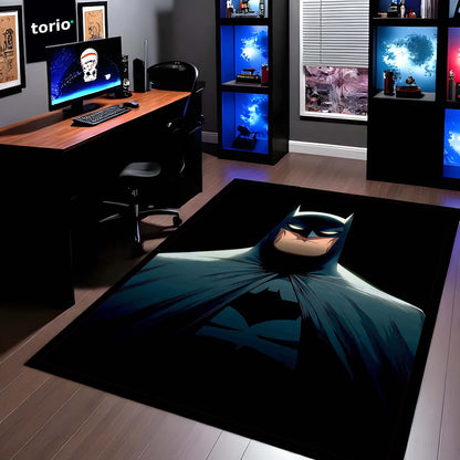 Batman Dark Knight Area Flat Rug | Batman Superhero Area Flat Rug | Premium DC-Inspired Gaming Room Decor Flat Rug