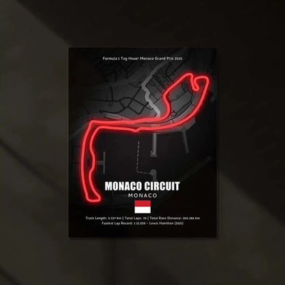 LED | 🏎️ Monza Circuit Neon LED Metal Poster – Glowing Temple of Speed Wall Art - TURTLEWINGS