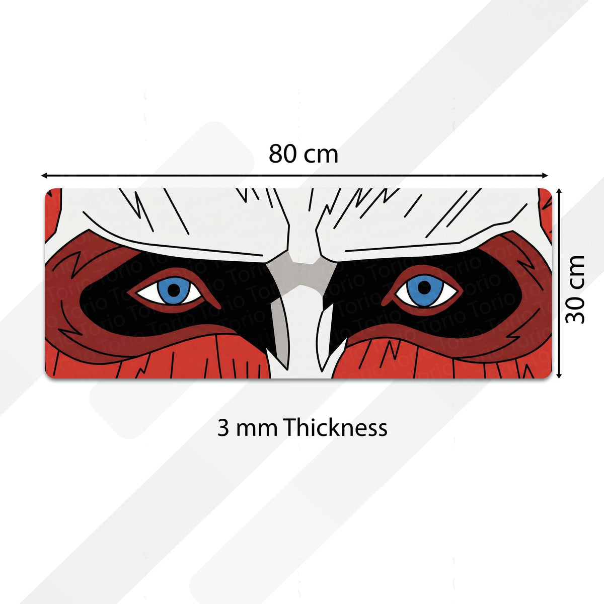 Masked Anime Eyes Floor Mat | Intense Red & Black Anime Eye Art Flat Rug | Anti-Slip 3mm Absorbent Floor Mat for Gaming Room, Bedroom, Studio & Otaku Decor