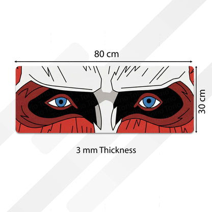 Masked Anime Eyes Floor Mat | Intense Red & Black Anime Eye Art Flat Rug | Anti-Slip 3mm Absorbent Floor Mat for Gaming Room, Bedroom, Studio & Otaku Decor