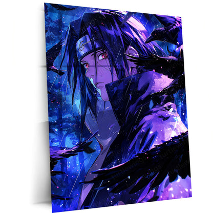 Anime Metal Poster | Itachi Uchiha Crow of the Sharingan Naruto Wall Art