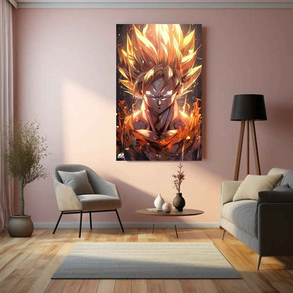Goku Metal Poster | dbz Super Saiyan Wall Art - TURTLEWINGS