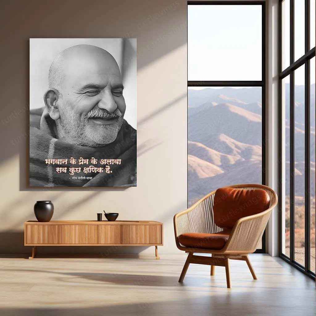 Neem Karoli Baba Metal Frame - A Divine Tribute 3 - TURTLEWINGS