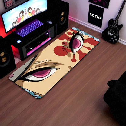 Demon Slayer Akaza Eyes Floor Mat | Kimetsu no Yaiba Upper Moon Anime Flat Rug | Anti-Slip 3mm Absorbent Floor Mat for Bathroom, Bedroom, Gaming Room & Otaku Decor