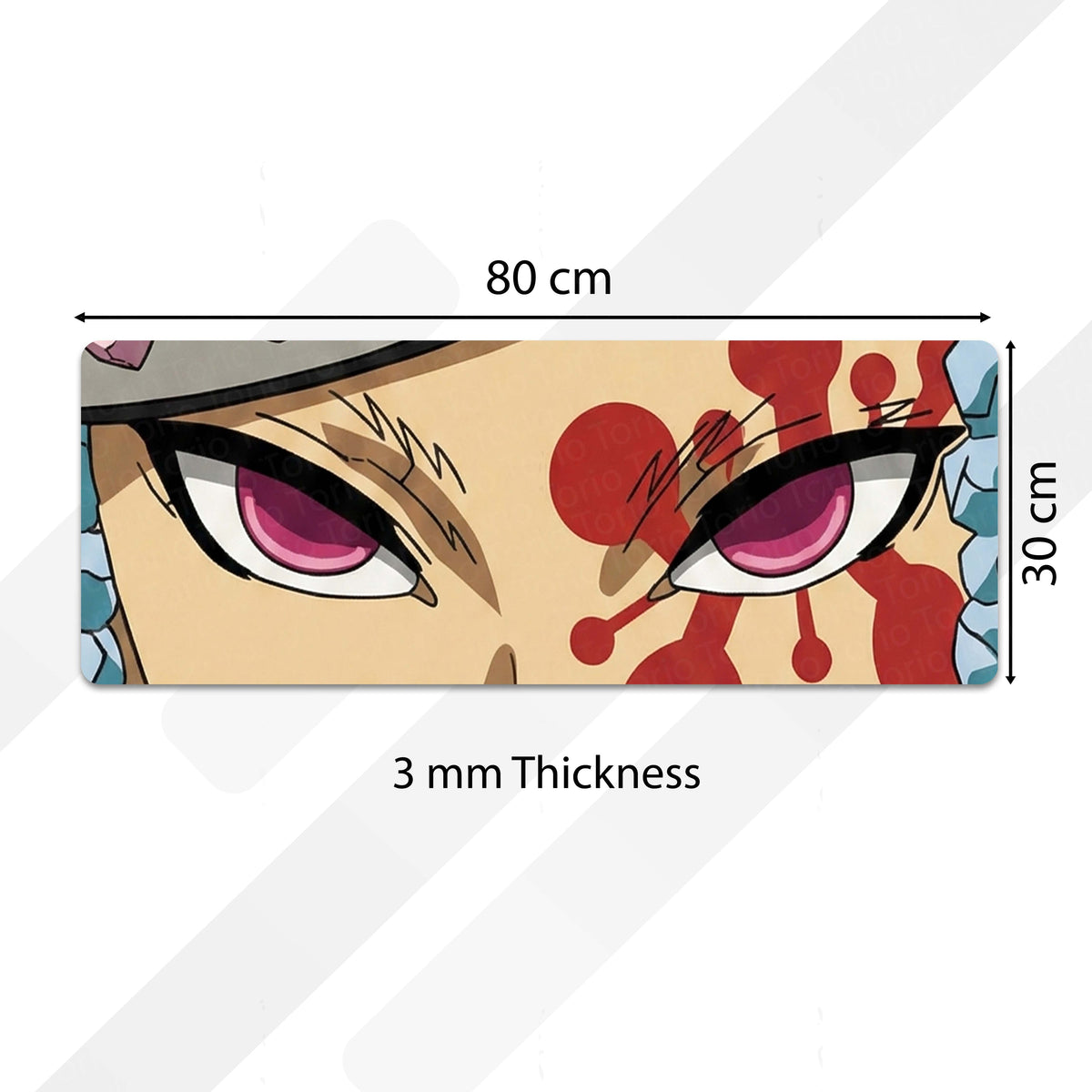 Demon Slayer Akaza Eyes Floor Mat | Kimetsu no Yaiba Upper Moon Anime Flat Rug | Anti-Slip 3mm Absorbent Floor Mat for Bathroom, Bedroom, Gaming Room & Otaku Decor