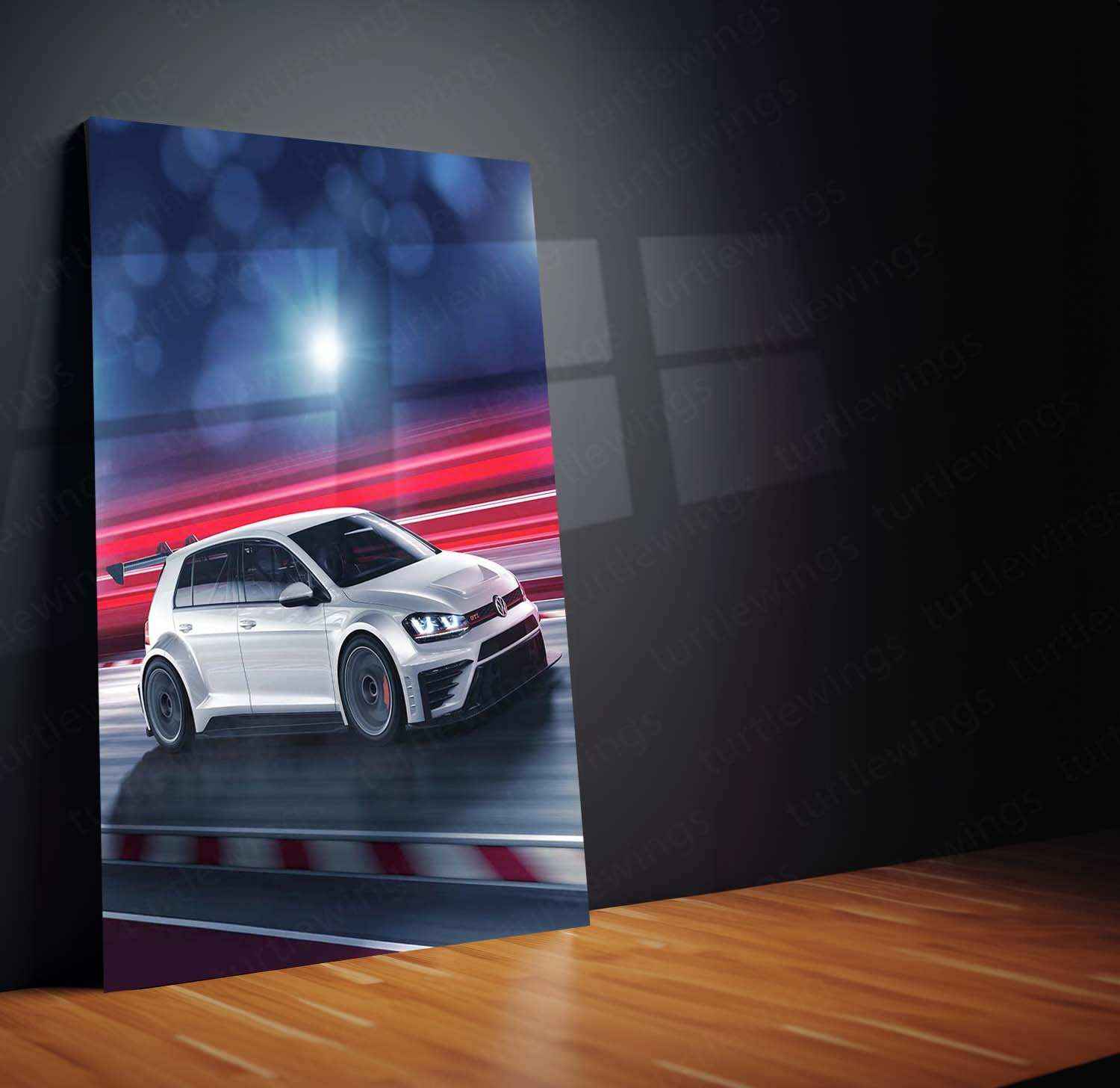 2016 Volkswagen Golf GTI TCR Metal Poster | High-Performance Hatchback Art - TURTLEWINGS