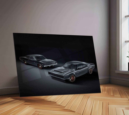 2018 Dodge Super Charger 1968 Concept Metal Poster | Classic Muscle Car Art & Vintage Performance Decor - TURTLEWINGS