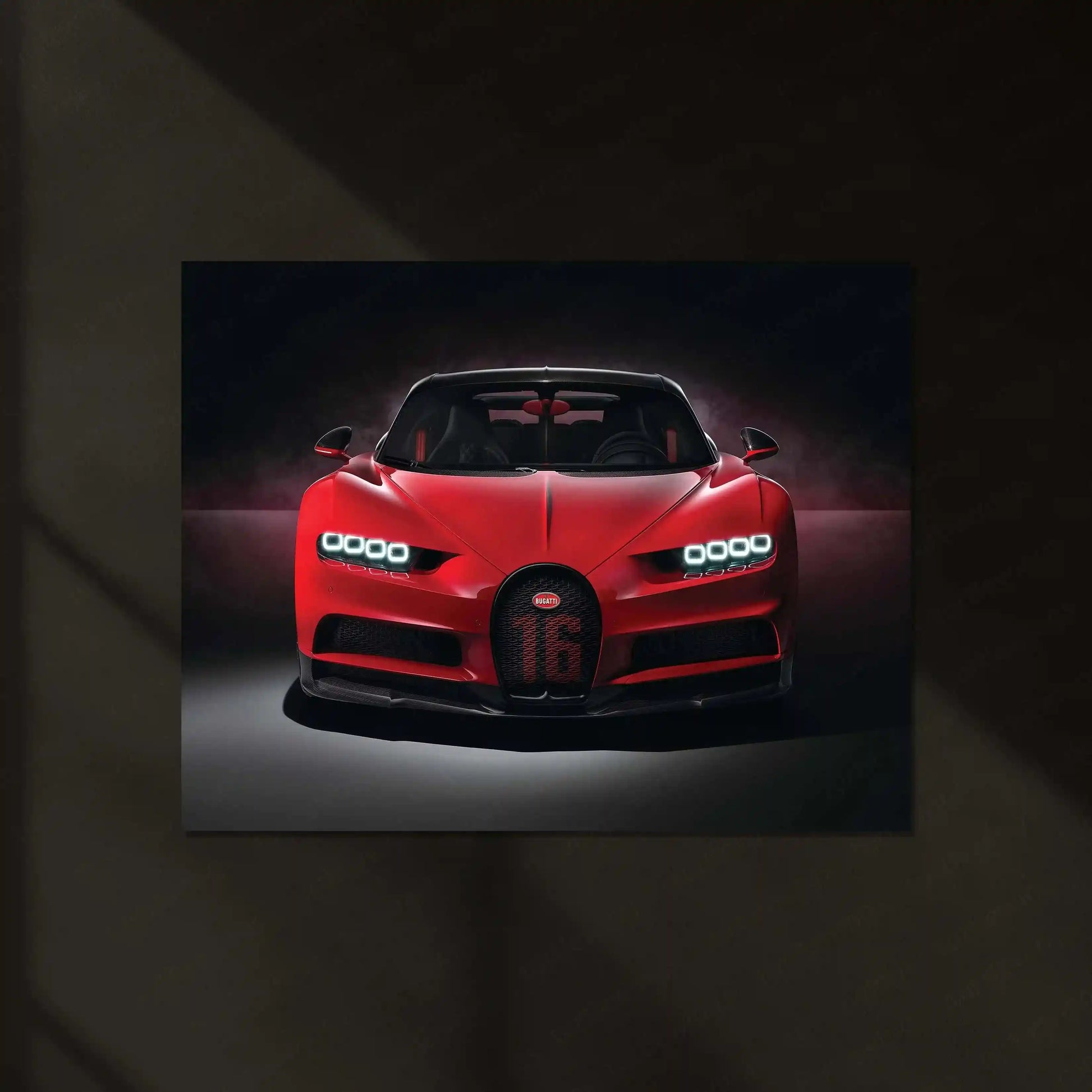 LED | 🏁 Bugatti Chiron Sport LED Metal Poster | Hypercar Wall Art with Neon Glow | Luxury Automotive Decor - TURTLEWINGS