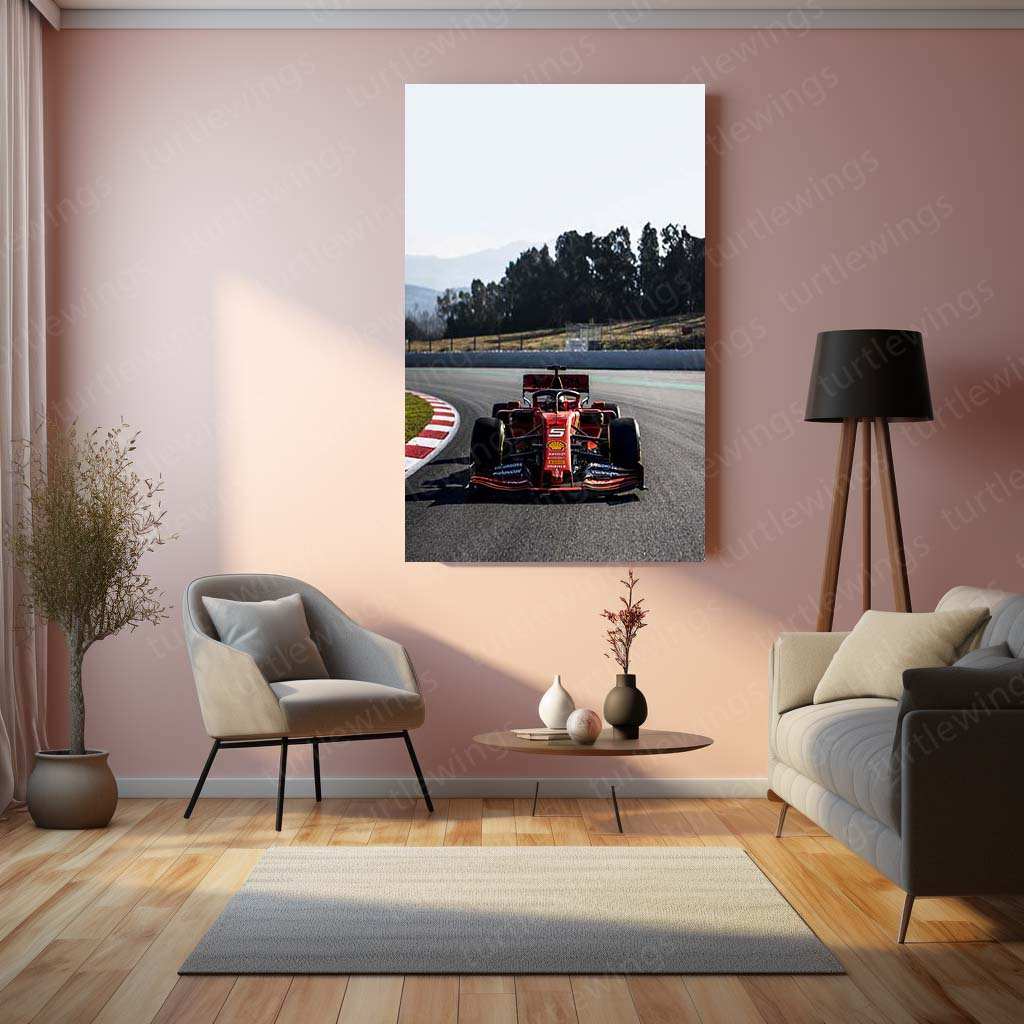 2019 Formula 1 Ferrari SF90 Metal Poster | Iconic Ferrari F1 Car Art & Motorsport Decor - TURTLEWINGS