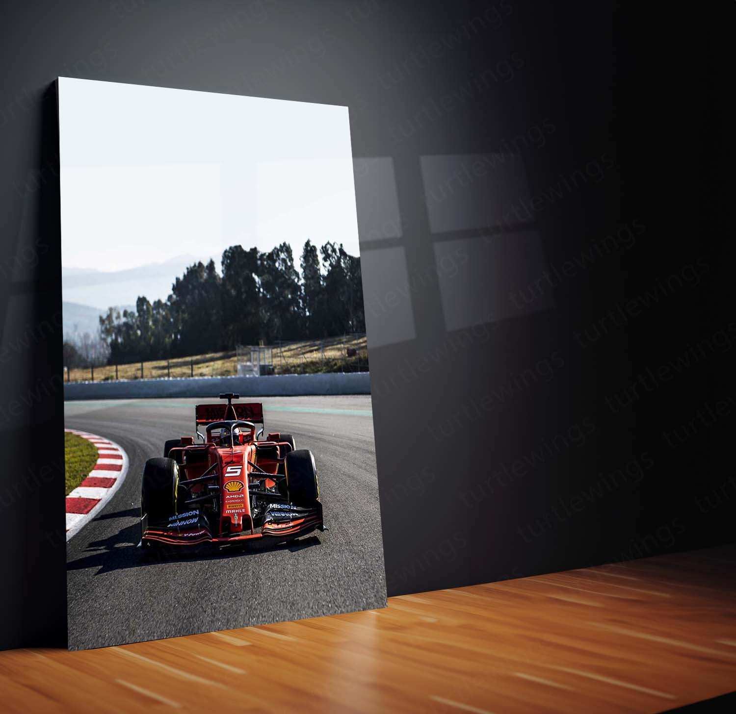 2019 Formula 1 Ferrari SF90 Metal Poster | Iconic Ferrari F1 Car Art & Motorsport Decor - TURTLEWINGS