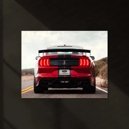 LED | 🐍 Ford Mustang Shelby GT500 Neon LED Metal Poster | American Muscle Wall Art | Supercharged Street Glow Decor - TURTLEWINGS