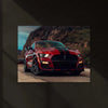 LED | 🐍 Ford Mustang Shelby GT500 Neon LED Metal Poster | American Muscle Wall Art | Supercharged Street Glow Decor 01