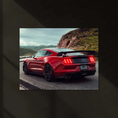 LED | 🐍 Ford Mustang Shelby GT500 Neon LED Metal Poster | American Muscle Wall Art | Supercharged Street Glow Decor 03 - TURTLEWINGS