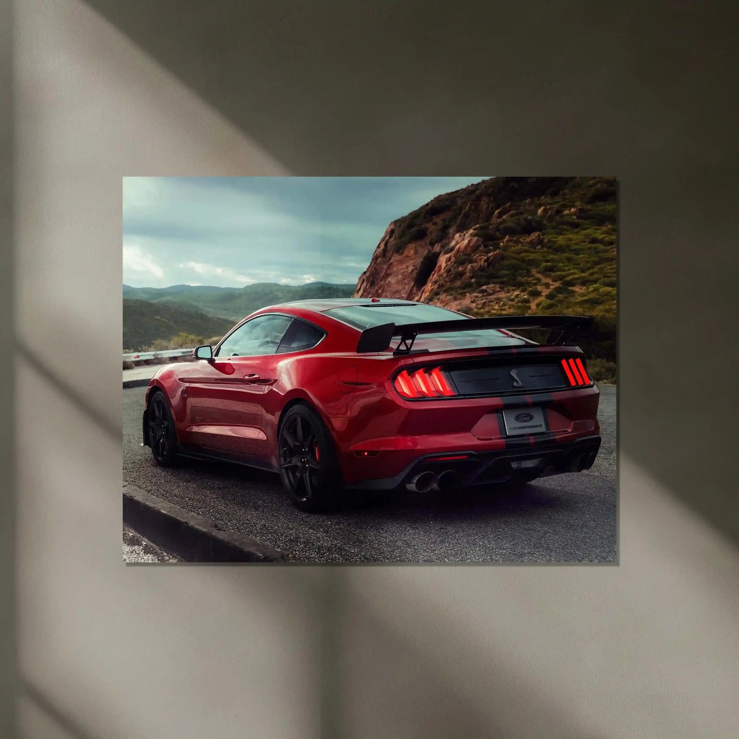 LED | 🐍 Ford Mustang Shelby GT500 Neon LED Metal Poster | American Muscle Wall Art | Supercharged Street Glow Decor 03 - TURTLEWINGS