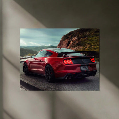 LED | 🐍 Ford Mustang Shelby GT500 Neon LED Metal Poster | American Muscle Wall Art | Supercharged Street Glow Decor 03 - TURTLEWINGS