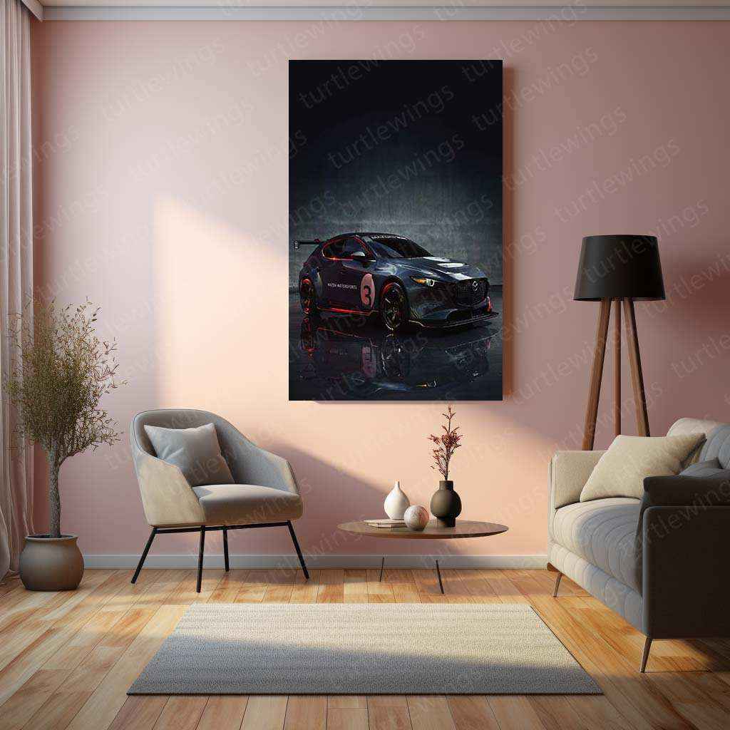 2020 Mazda 3 TCR Metal Poster | High-Performance Racing Car Art - TURTLEWINGS