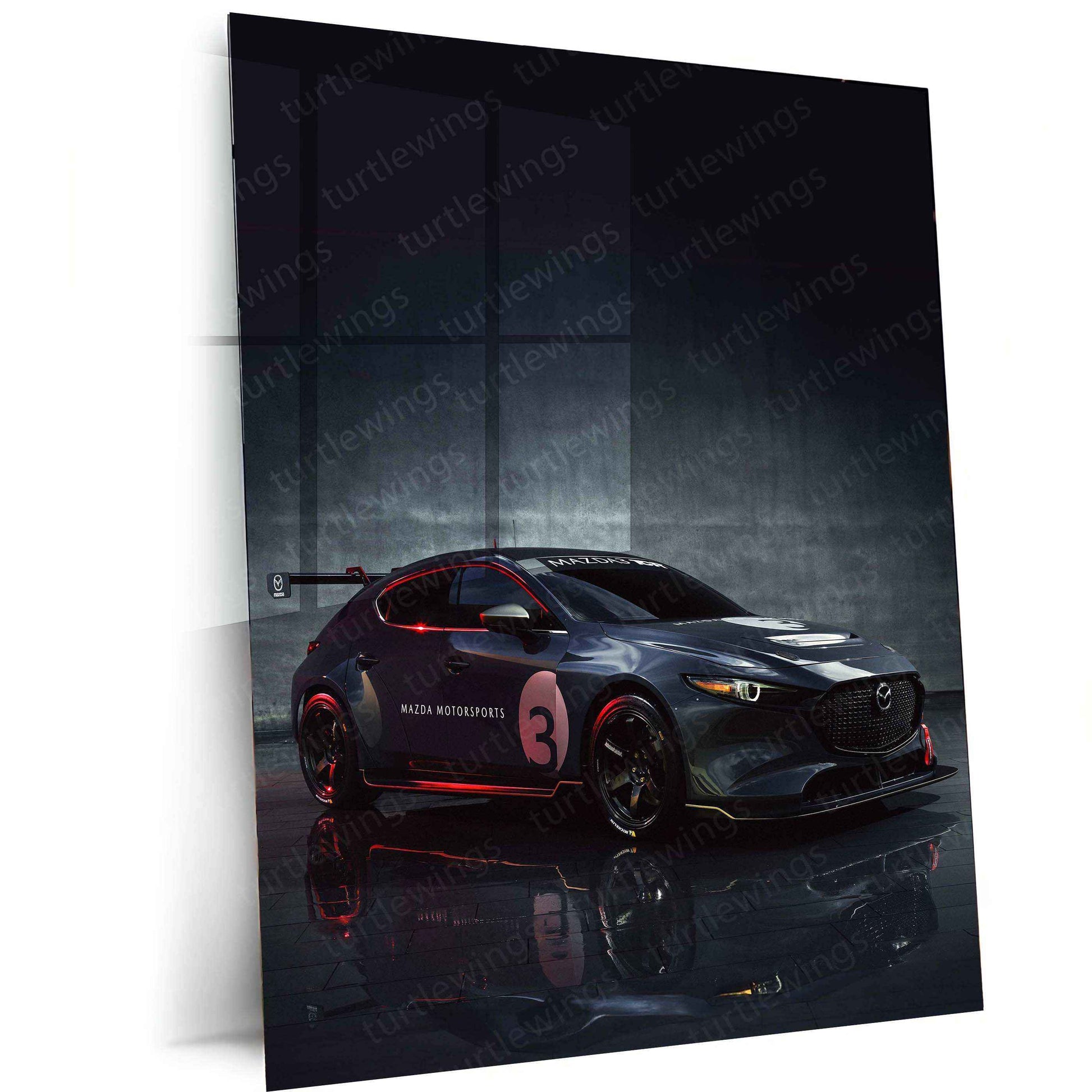 2020 Mazda 3 TCR Metal Poster | High-Performance Racing Car Art - TURTLEWINGS