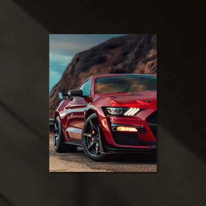 LED | 🐍 Ford Mustang Shelby GT500 Neon LED Metal Poster | American Muscle Wall Art | Supercharged Street Glow Decor 04 - TURTLEWINGS