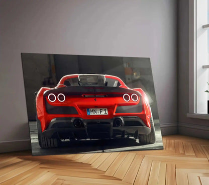 LED | 🏎️ Novitec Ferrari F8 Tributo LED Metal Poster | Exotic Supercar Wall Art | Neon Performance Glow Decor 01 - TURTLEWINGS