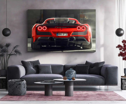 LED | 🏎️ Novitec Ferrari F8 Tributo LED Metal Poster | Exotic Supercar Wall Art | Neon Performance Glow Decor 01 - TURTLEWINGS