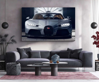 LED | 🏁 Bugatti Chiron Sport LED Metal Poster | Hypercar Wall Art with Neon Glow | Luxury Automotive Decor 01 - TURTLEWINGS