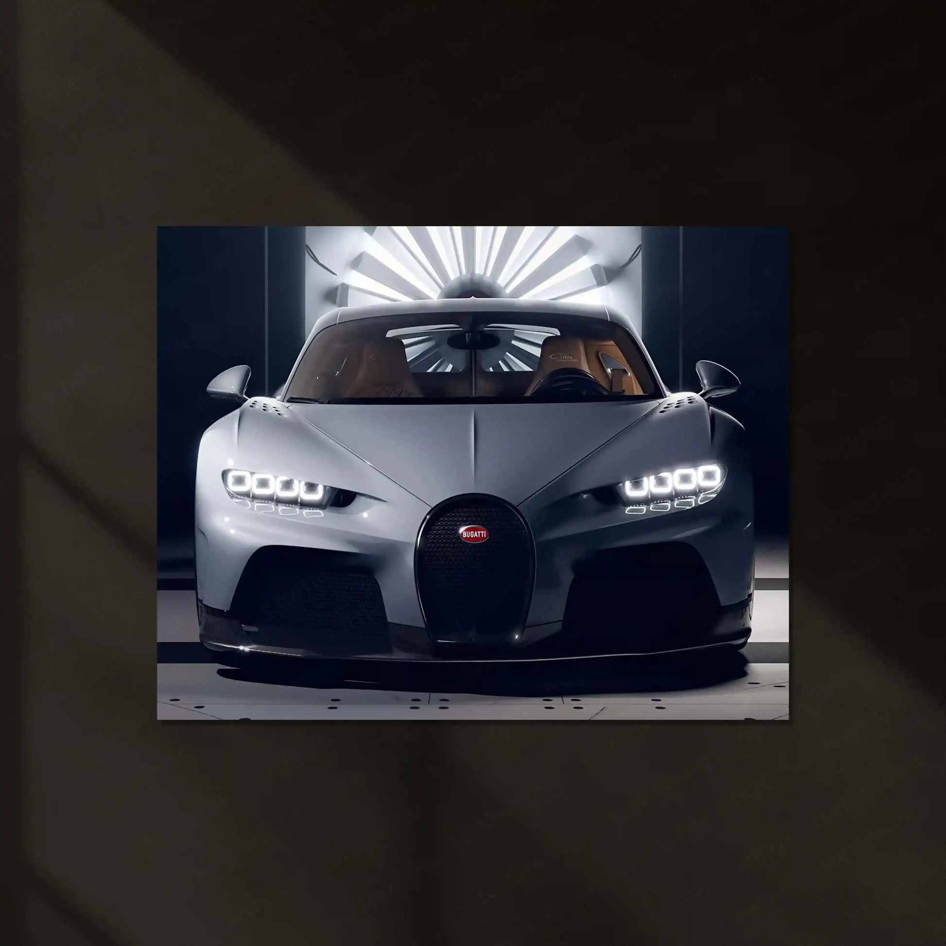 LED | 🏁 Bugatti Chiron Sport LED Metal Poster | Hypercar Wall Art with Neon Glow | Luxury Automotive Decor 01 - TURTLEWINGS