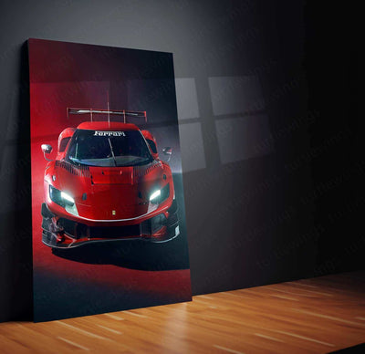 2023 Ferrari 296 GT3 Metal Poster | Luxurious Performance Car Wall Art - TURTLEWINGS
