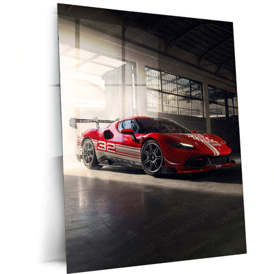 2024 Ferrari 296 Challenge (005) Metal Poster | High-Performance Racing Art - TURTLEWINGS