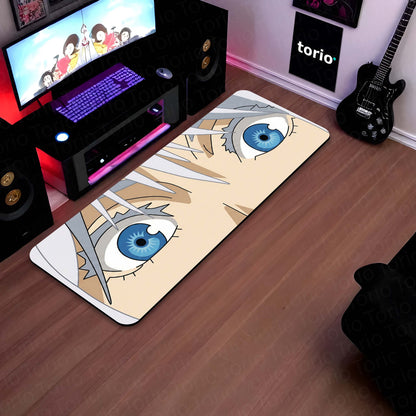 Anime Blue Eyes Floor Mat | Aesthetic Anime Eye Art Flat Rug | Anti-Slip 3mm Absorbent Floor Mat for Bedroom, Gaming Room, Bathroom & Otaku Decor
