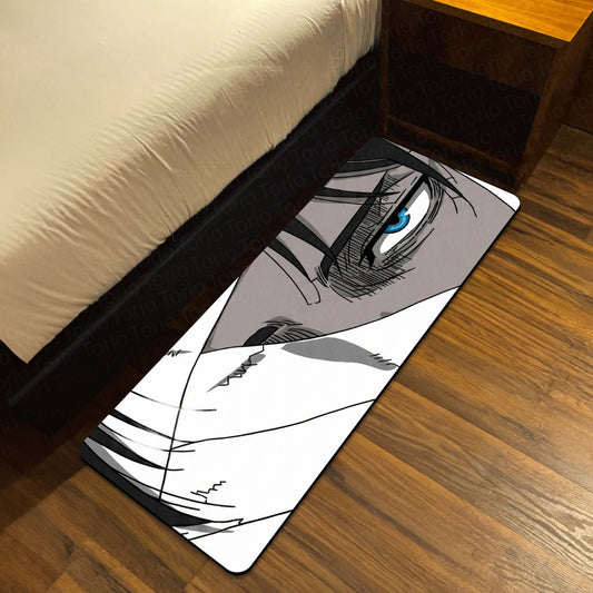 Jujutsu Kaisen Gojo Satoru Blue Eyes Floor Mat | Anime Six Eyes Art Flat Rug | Anti-Slip 3mm Absorbent Floor Mat for Bathroom, Bedroom, Gaming Room & Otaku Decor
