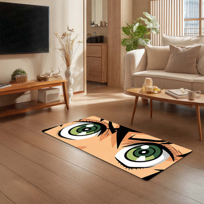 Attack Titan Green Eyes Floor Mat | Anime Intense Eye Art Flat Rug | Anti-Slip 3mm Absorbent Floor Mat for Bedroom, Gaming Room, Bathroom & Otaku Decor