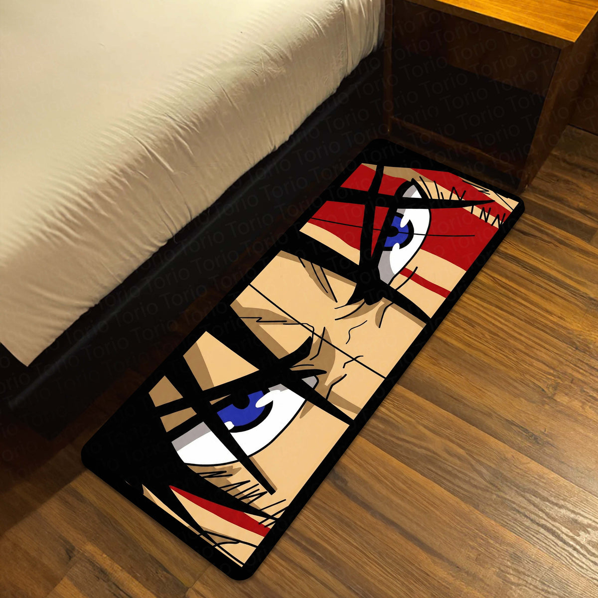 Attack on Titan Green Eyes Floor Mat | Eren Yeager Anime Eye Art Flat Rug | Anti-Slip 3mm Absorbent Floor Mat for Bedroom, Gaming Room & Otaku Decor