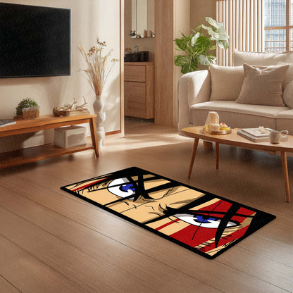 Attack on Titan Green Eyes Floor Mat | Eren Yeager Anime Eye Art Flat Rug | Anti-Slip 3mm Absorbent Floor Mat for Bedroom, Gaming Room & Otaku Decor