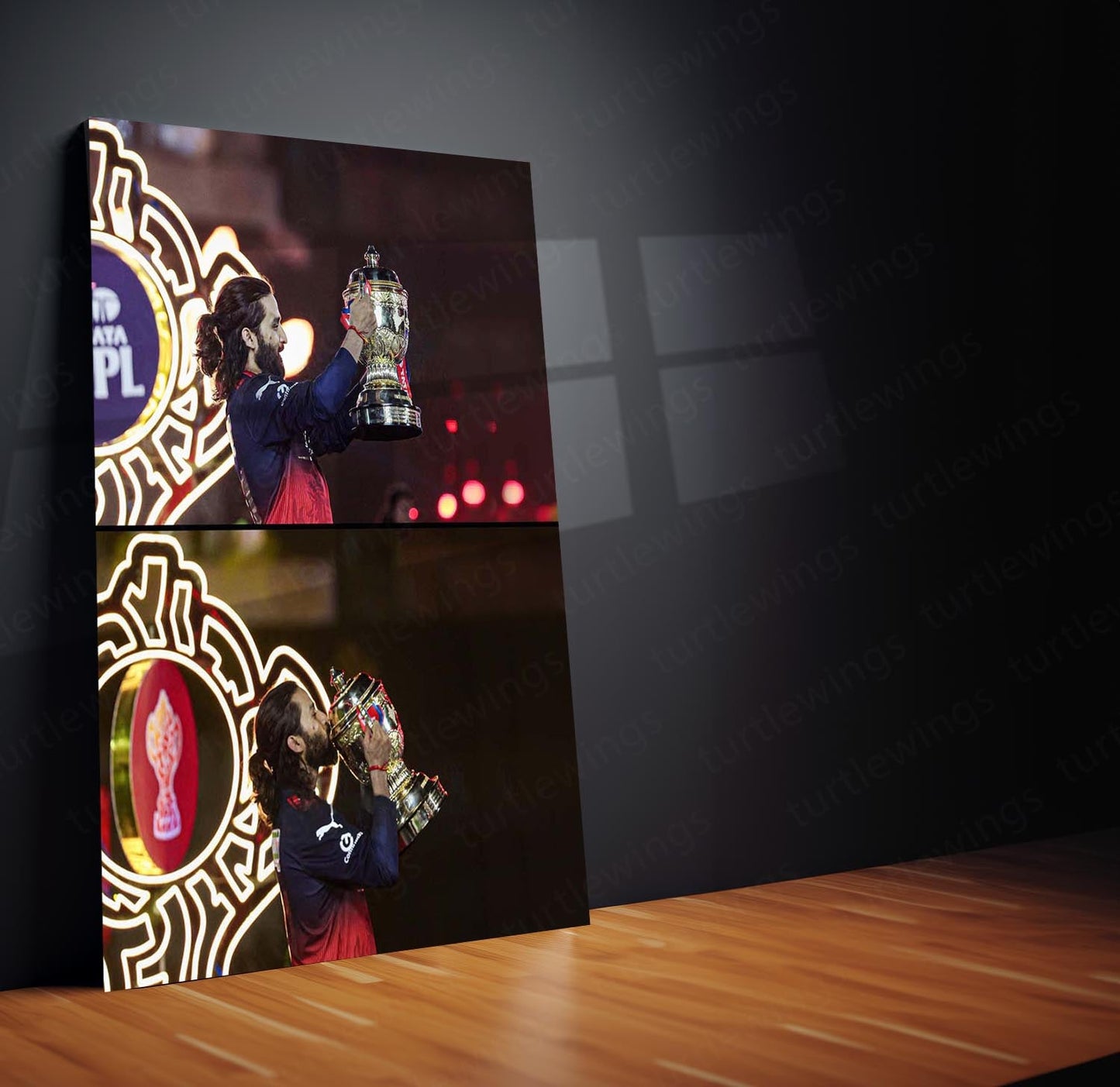 Rajat Patidar Trophy Celebration Metal Poster | IPL 2026 RCB Champion Cricket Wall Art