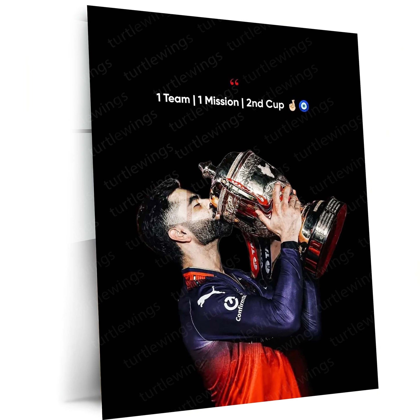 Virat Kohli RCB Celebration Metal Poster | IPL 2026 Cricket Champion Wall Art for Fans 03