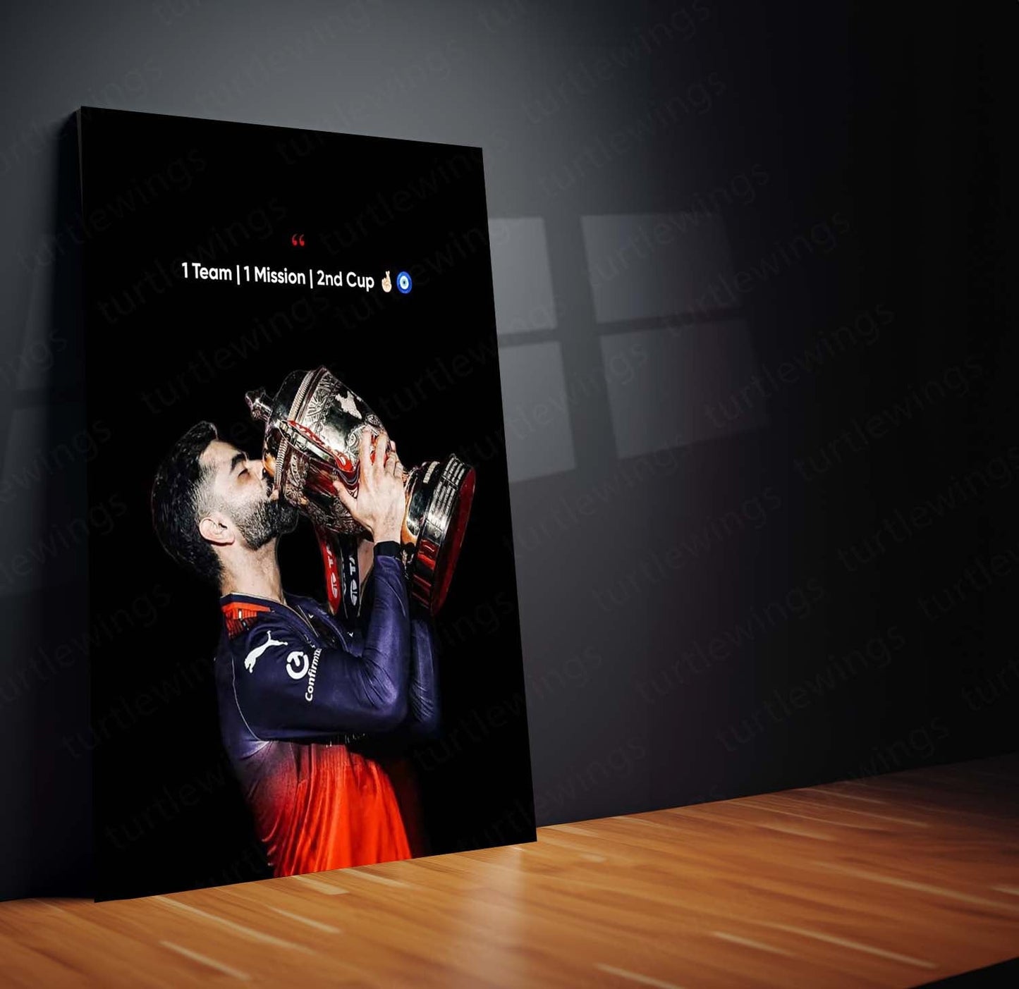 Virat Kohli RCB Celebration Metal Poster | IPL 2026 Cricket Champion Wall Art for Fans 03