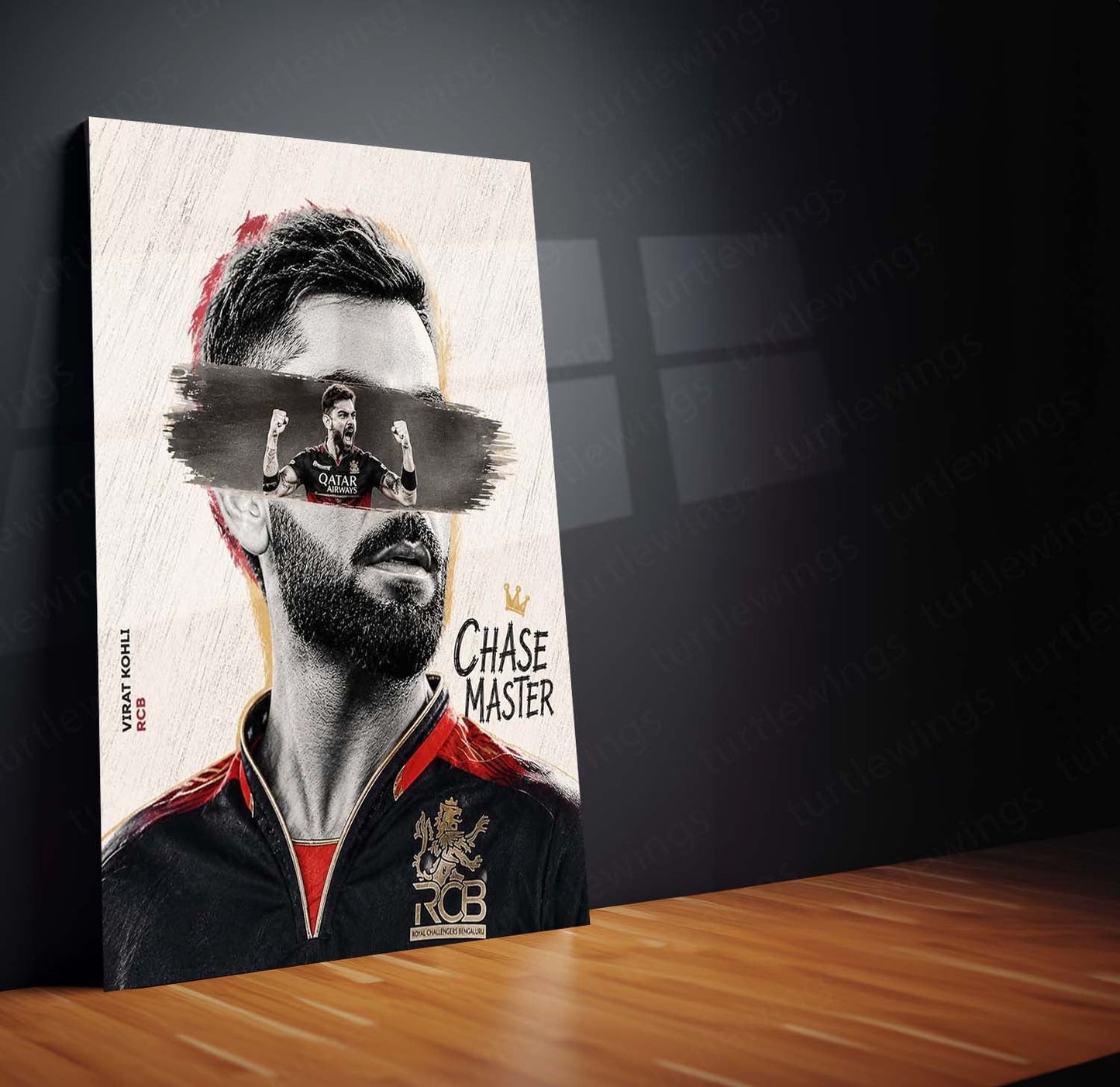 Virat Kohli RCB Celebration Metal Poster | IPL 2026 Cricket Champion Wall Art for Fans 04